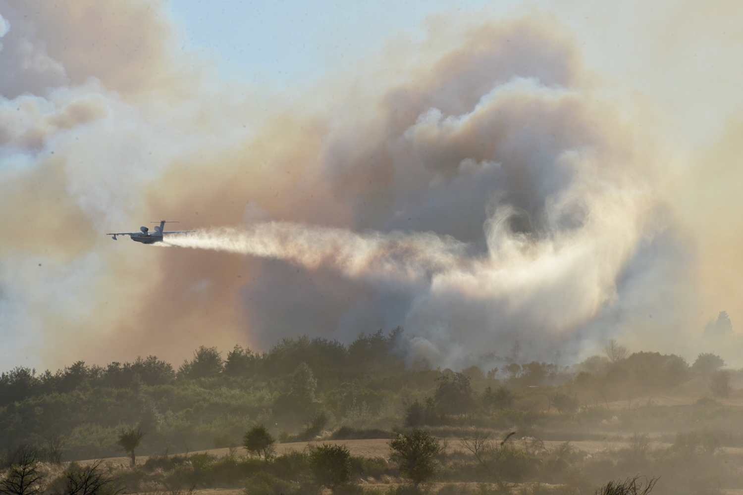 Gozdni požar v Geliboluju se je razširil, evakuirali so pet vasi