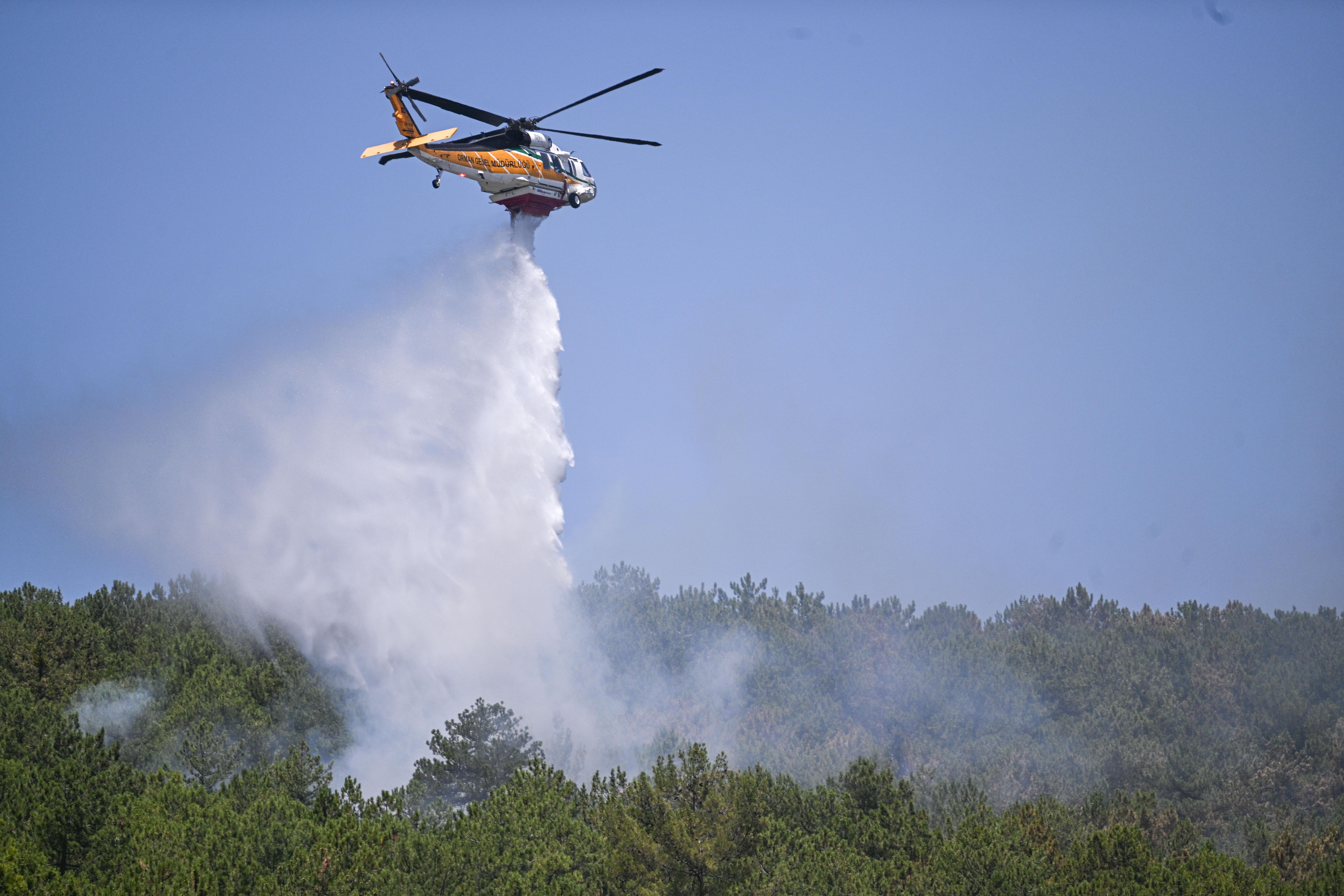 V Bursi poteka gašenje gozdnega požara