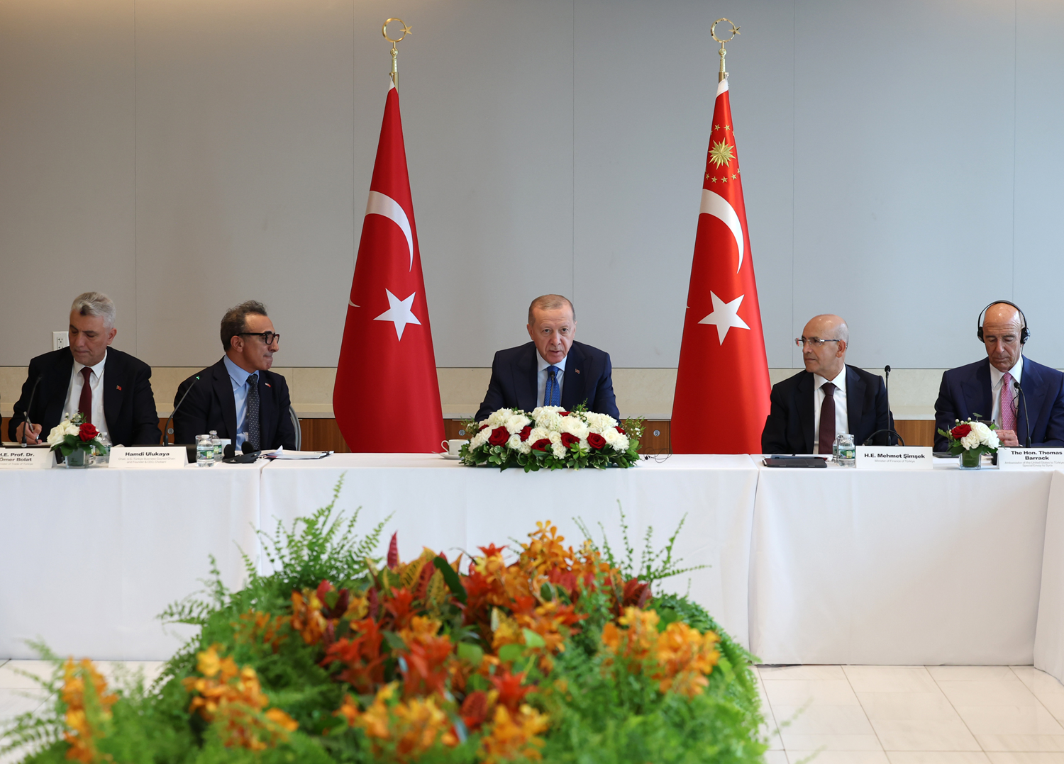 Cumhurbaşkanı Erdoğan, Türk-ABD İş Konseyi Başkanı Hamdi Ulukaya ve ABD'li CEO'larla bir araya geldi