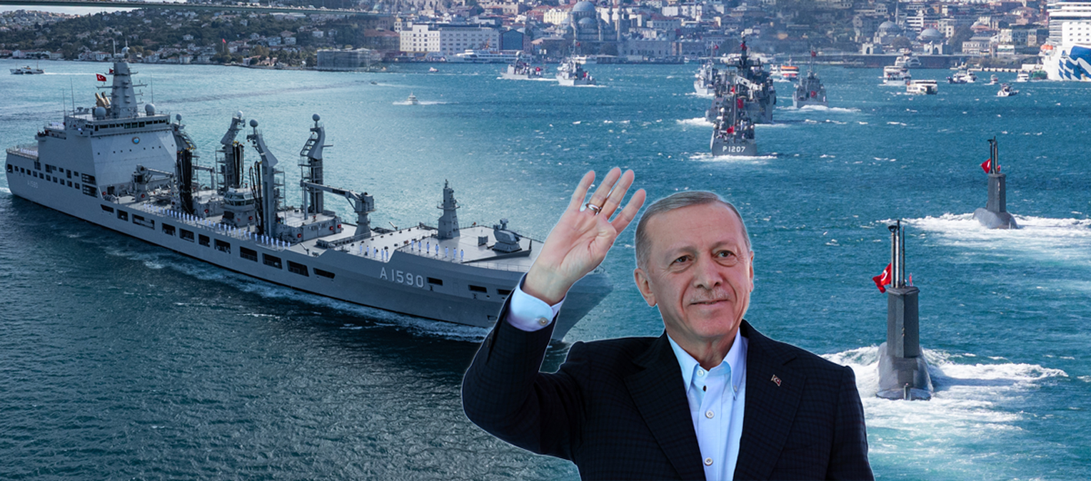 Zaferin yıl dönümünde İstanbul Boğazı'nda gövde gösterisi! Başkan Erdoğan'dan mesaj