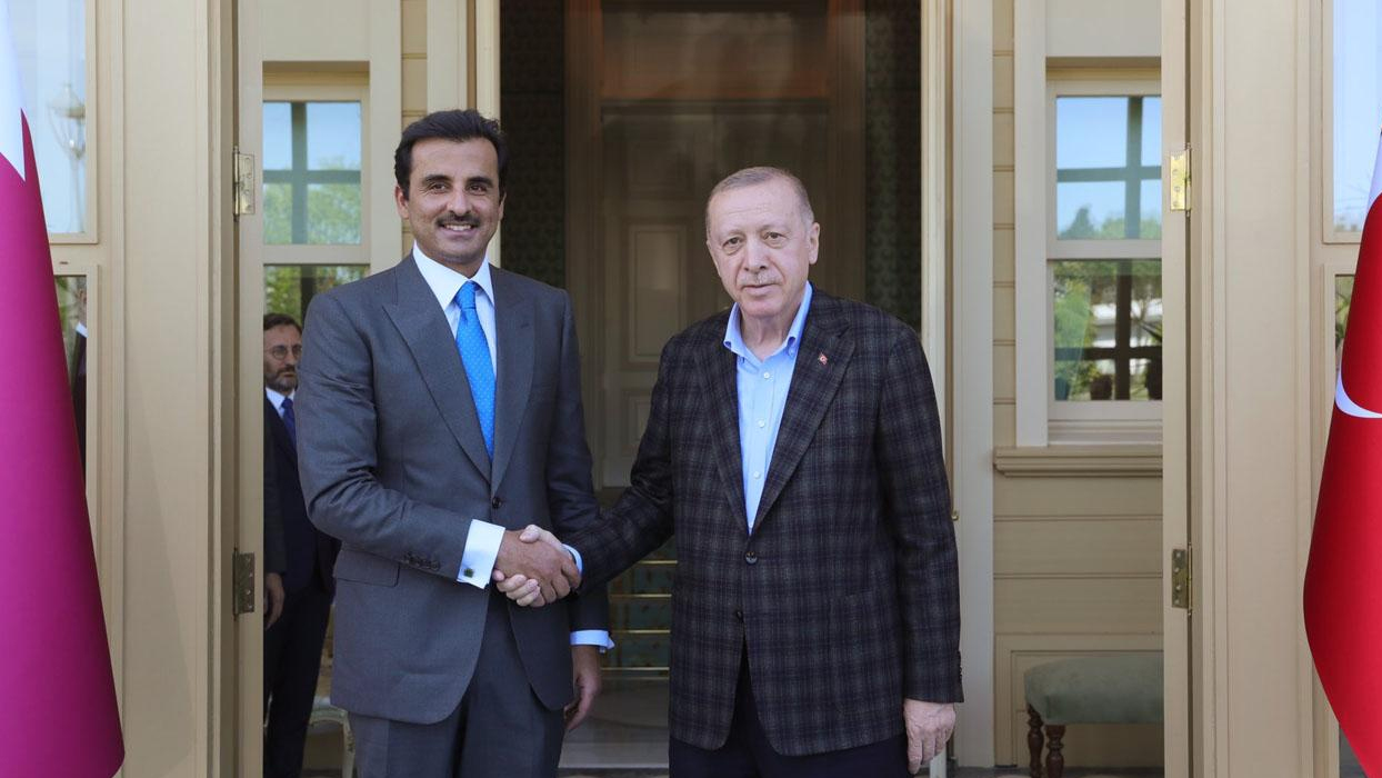 Cumhurbaşkanı Erdoğan, Katar Emiri ile bir araya geldi