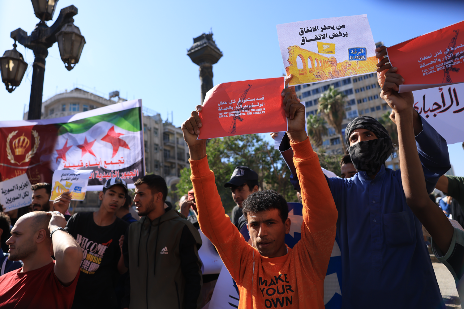 Suriye'de terör örgütü PKK/YPG'ye protesto: Bölgeden temizlenmesini istiyoruz