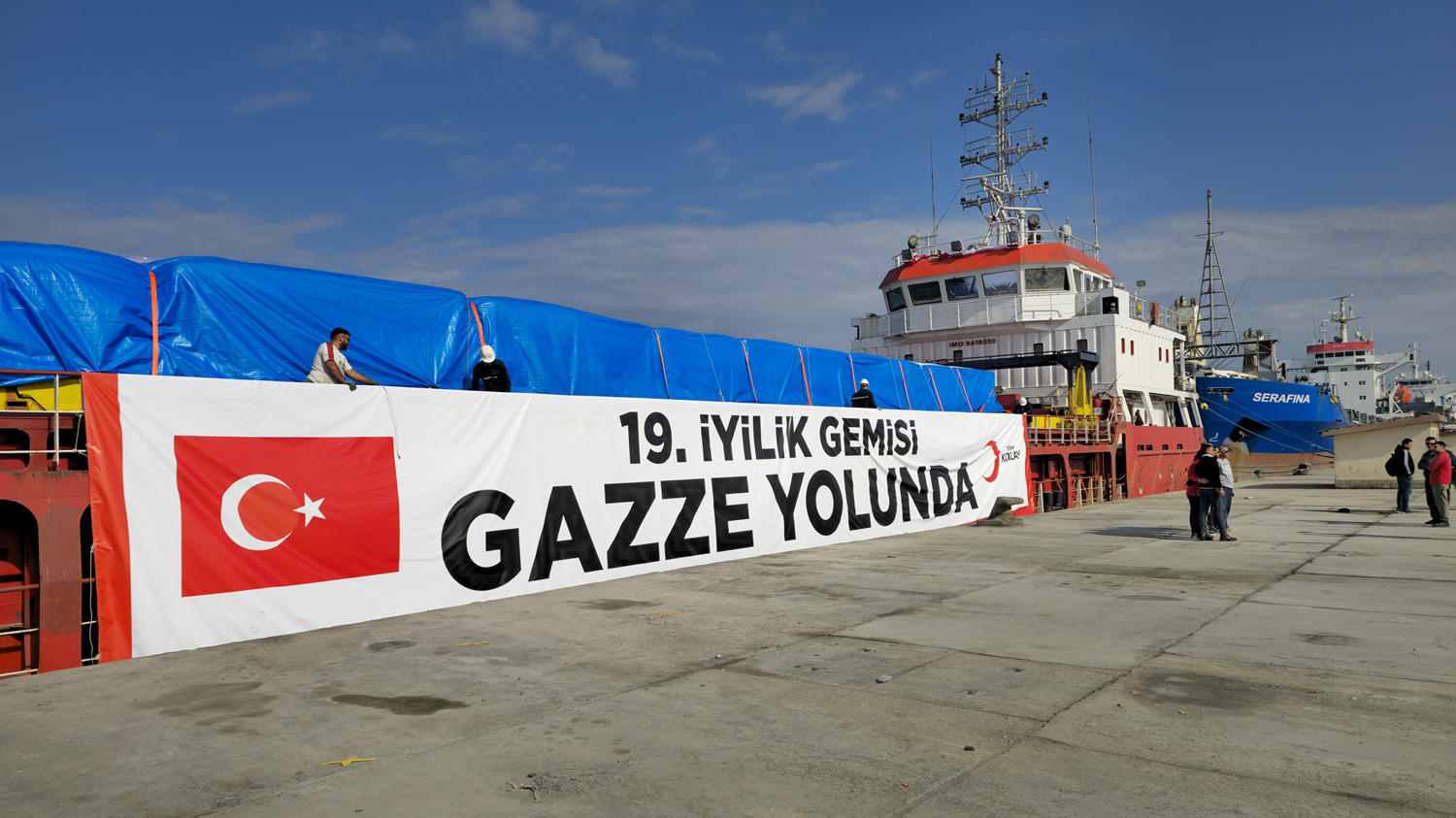 Türkiye'den Gazze'ye yardım eli: 19. "İyilik Gemisi" El-Ariş Limanına ulaştı