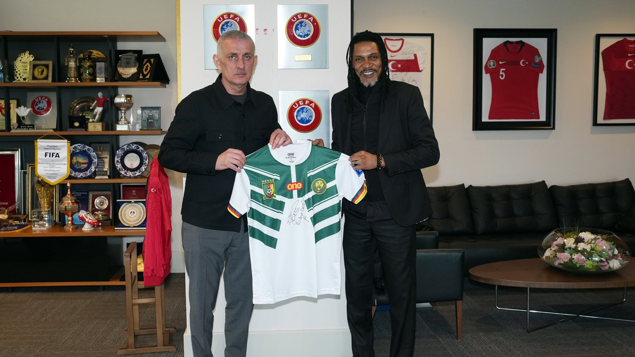 Rigobert Song'dan TFF'ye ziyaret: Hacıosmanoğlu ile bir araya geldi