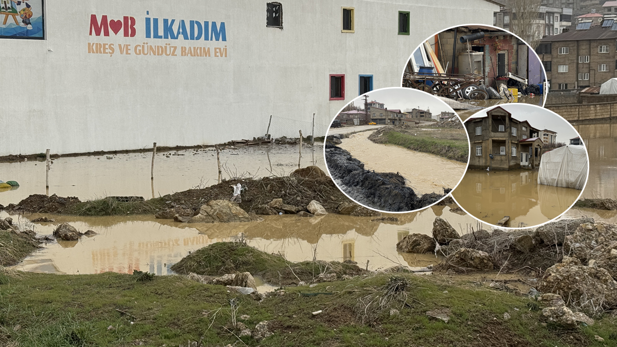 Sağanak yağış hayatı olumsuz etkiledi: Evler ve okul bahçesi suyla doldu