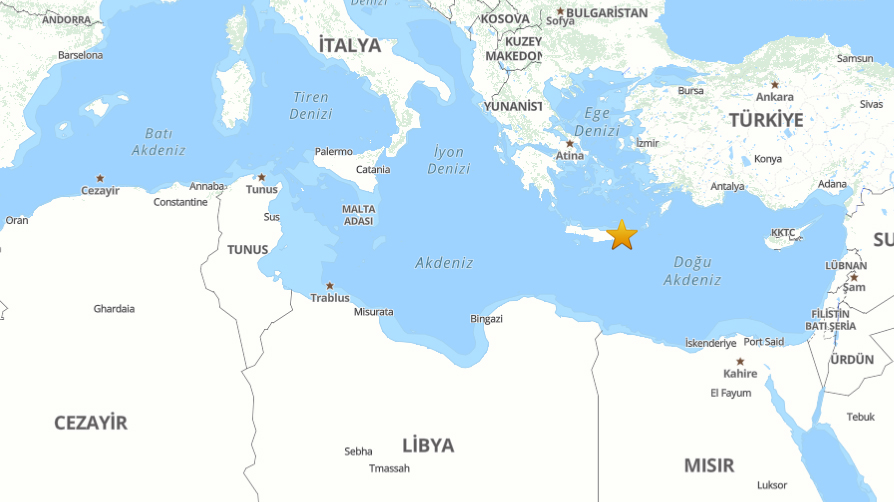 Girit Adası'nda 5,9 büyüklüğünde deprem