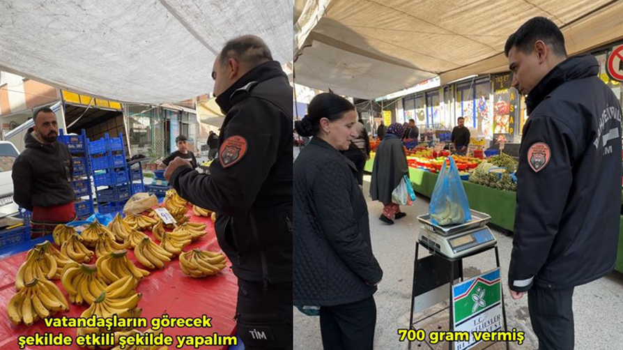 Semt pazarında hile! Gramaj oyunu böyle ortaya çıktı
