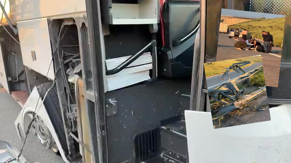 Yolcu otobüsünde dehşet anları! Muavin kopan kapıdan yola savruldu