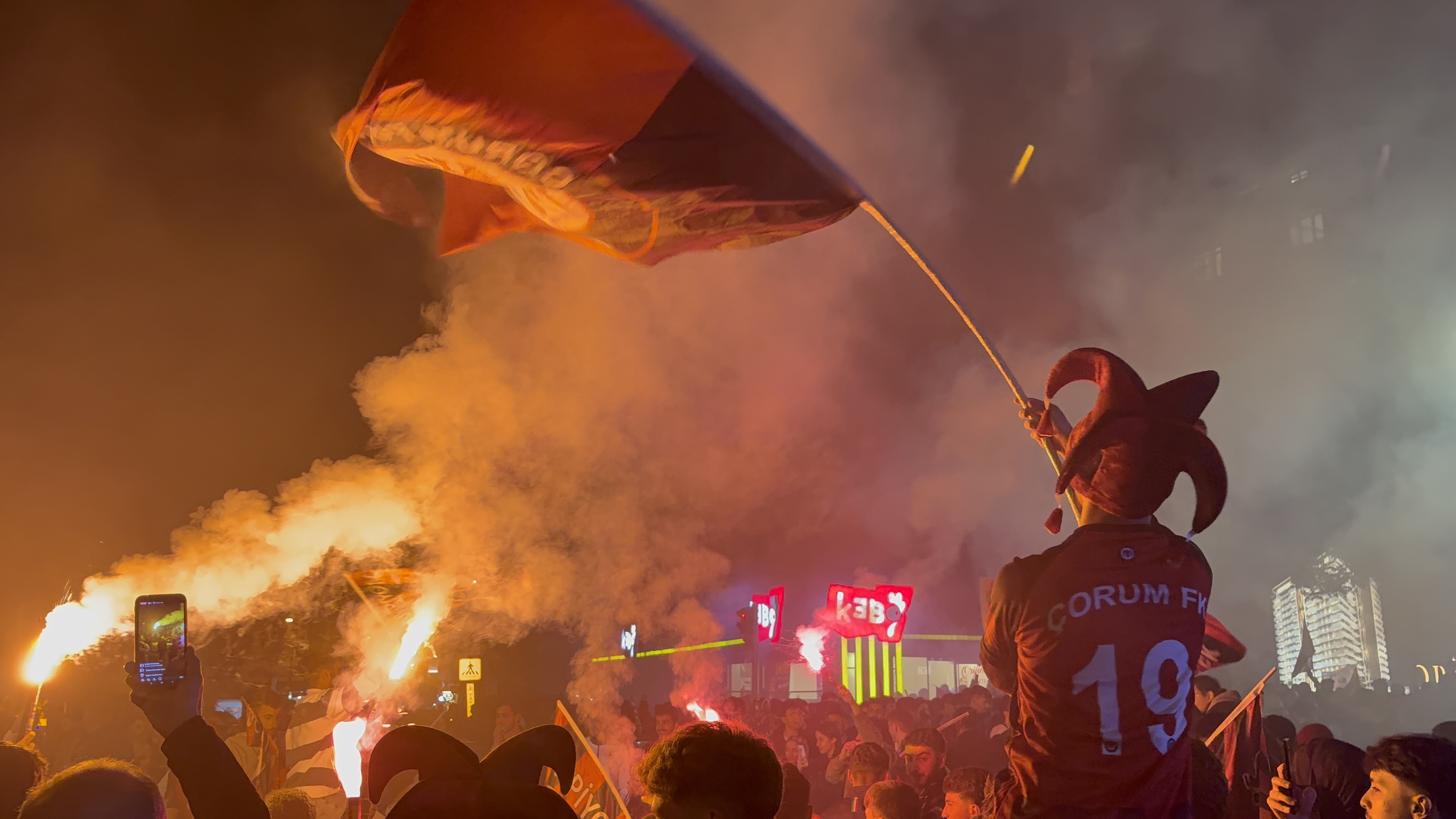Çorum FK'nın Süper Lig coşkusu sokaklara taştı