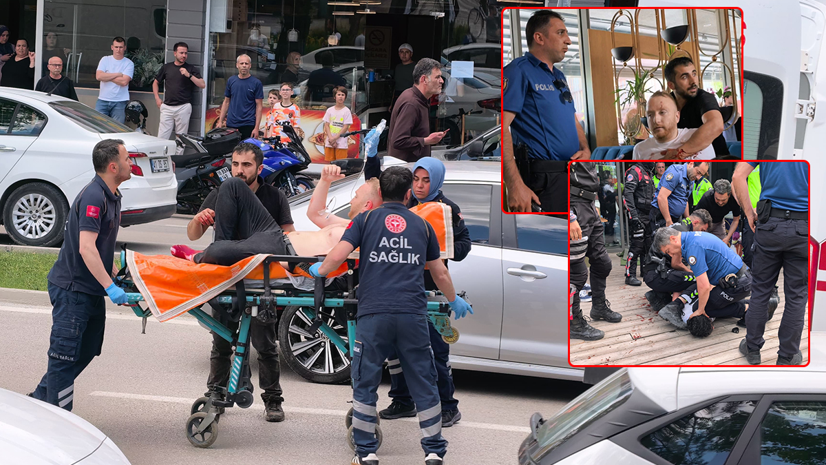Yol verme kavgasında bıçaklı saldırı: 1'i polis, 5 yaralı