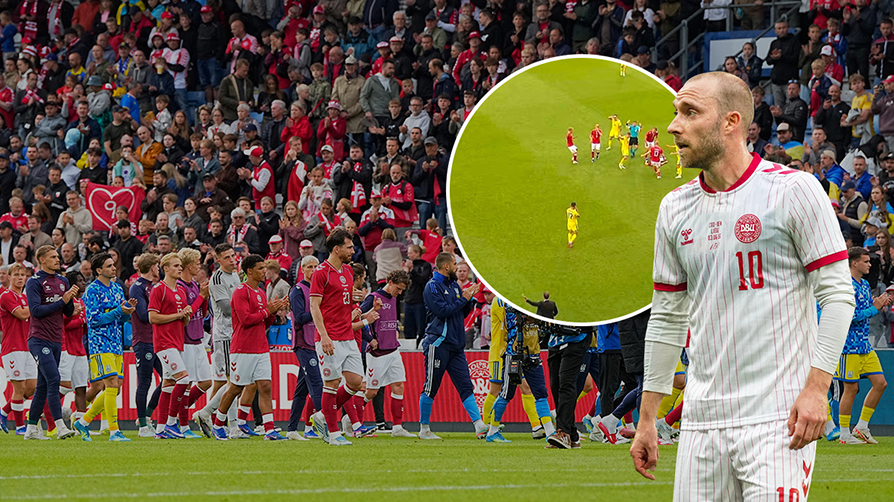 Danimarka'da panik yaratan anlar! Christian Eriksen yere yığ
