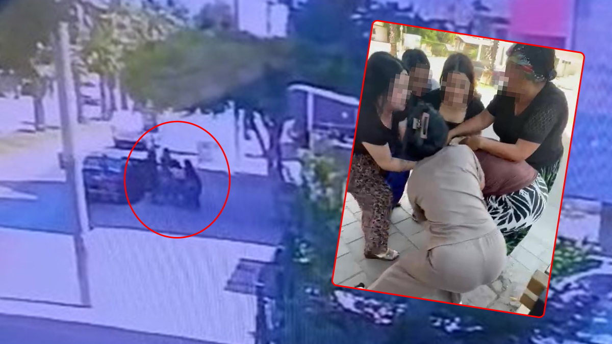 Genç kadını çocuğunun önünde tekme tokat dövdüler! Videosunu
